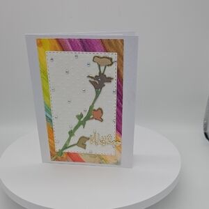 Vibrant Birthday Card with Artistic Floral Design